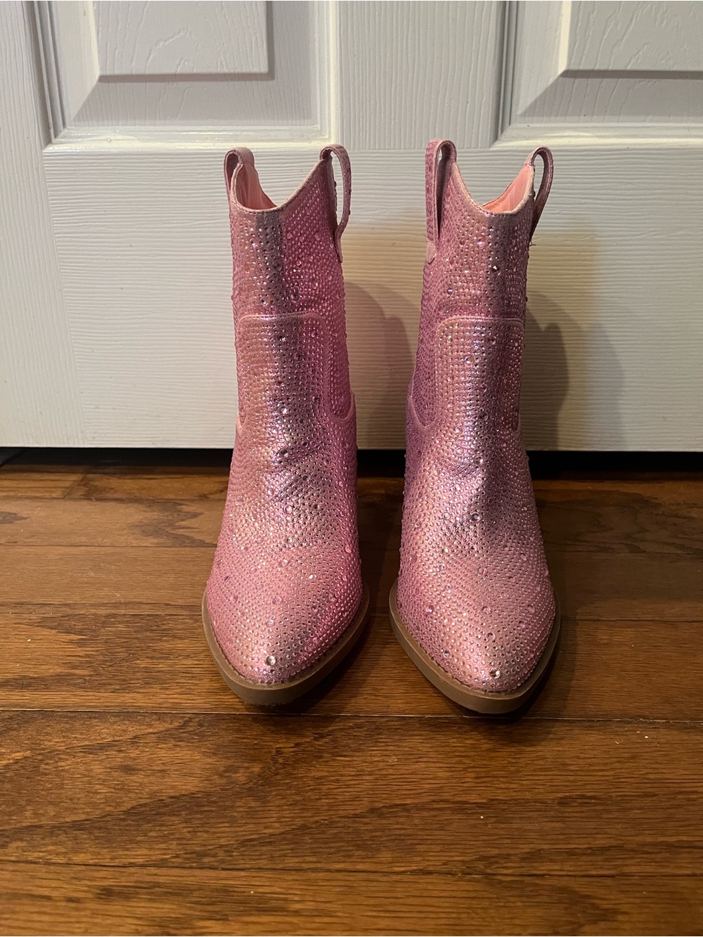 Forever 21 Pink Rhinestone Western Booties
